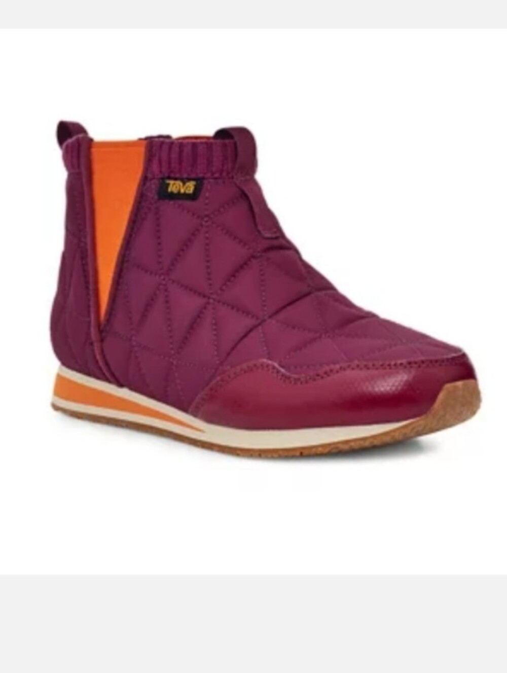 Teva Ember Mid Booties Shoes Amaranth/Orange Nylon Quilted Slip-on Women's Sz 7